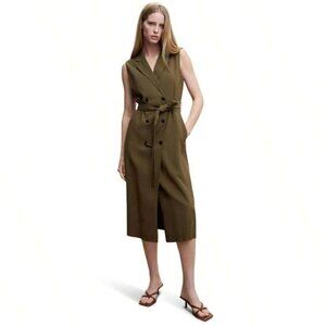 NWT Mango Dortea Dress in Khaki